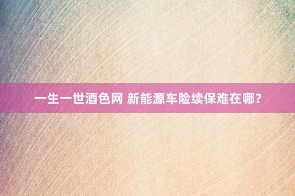 一生一世酒色网 新能源车险续保难在哪？