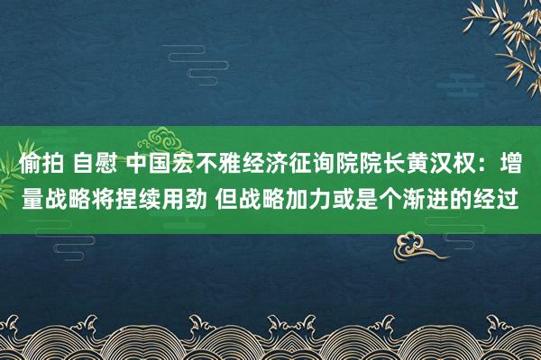 偷拍 自慰 中国宏不雅经济征询院院长黄汉权：增量战略将捏续用劲 但战略加力或是个渐进的经过