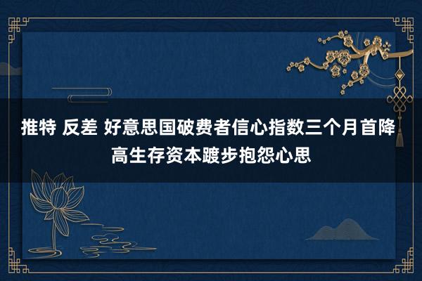 推特 反差 好意思国破费者信心指数三个月首降 高生存资本踱步抱怨心思
